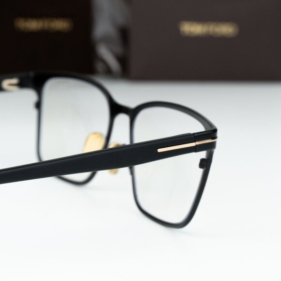 Tom Ford Men Eyeglasses Black Gold Blue Light Block FT5733-B 002 NEW AUTHENTIC - Picture 5 of 10